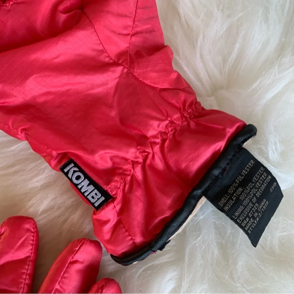 Kombi Womens Hot Pink Puffy Gloves Size Medium